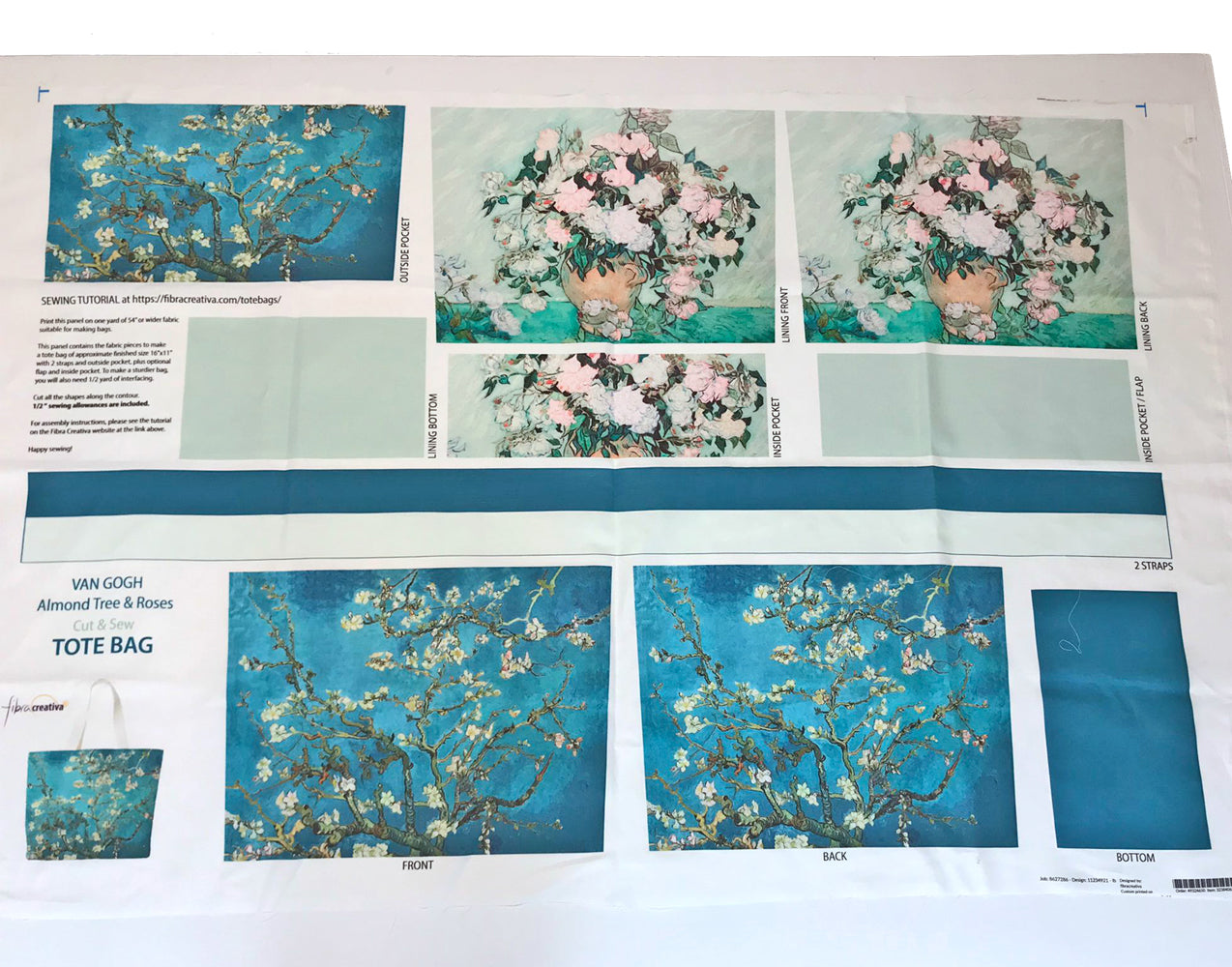 Kit couture sac cabas Van Gogh Amandier en fleurs DIY