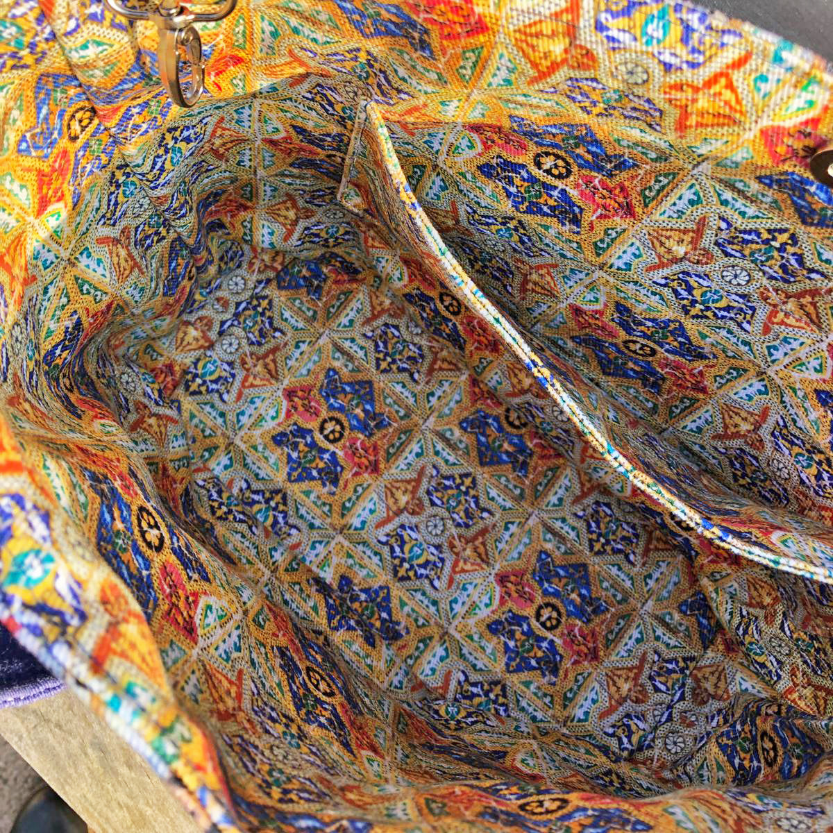 sac cabas Gaudi mosaique doublure fond et poche intérieure