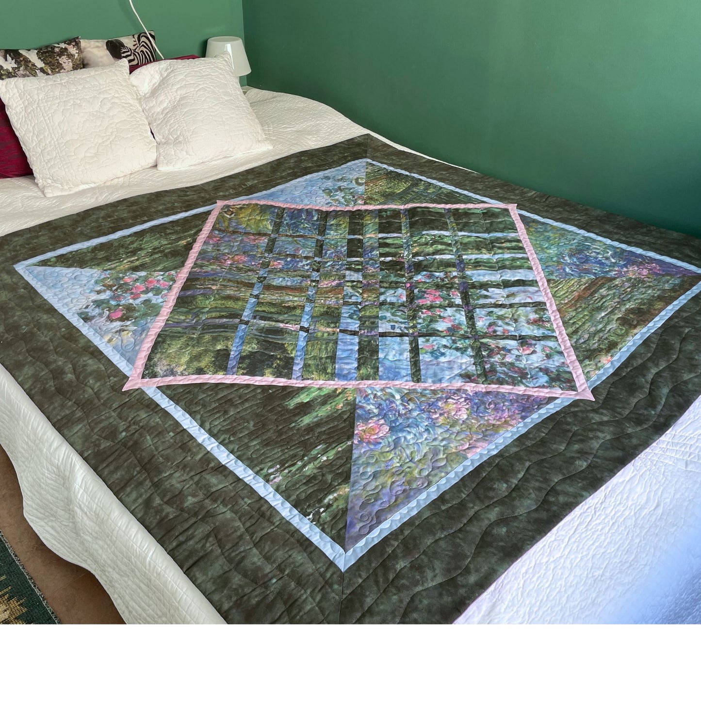 Patchwork quilt floral Claude Monet 142x142 cm
