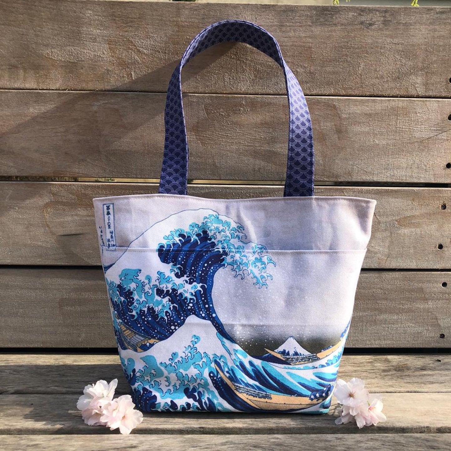 Kit couture sac cabas La Grande Vague de Hokusai DIY