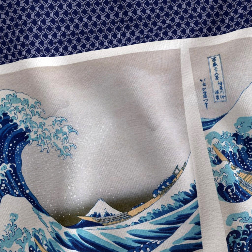 Tissu imprimé pour sac Grande Vague de Kanagawa de Hokusai