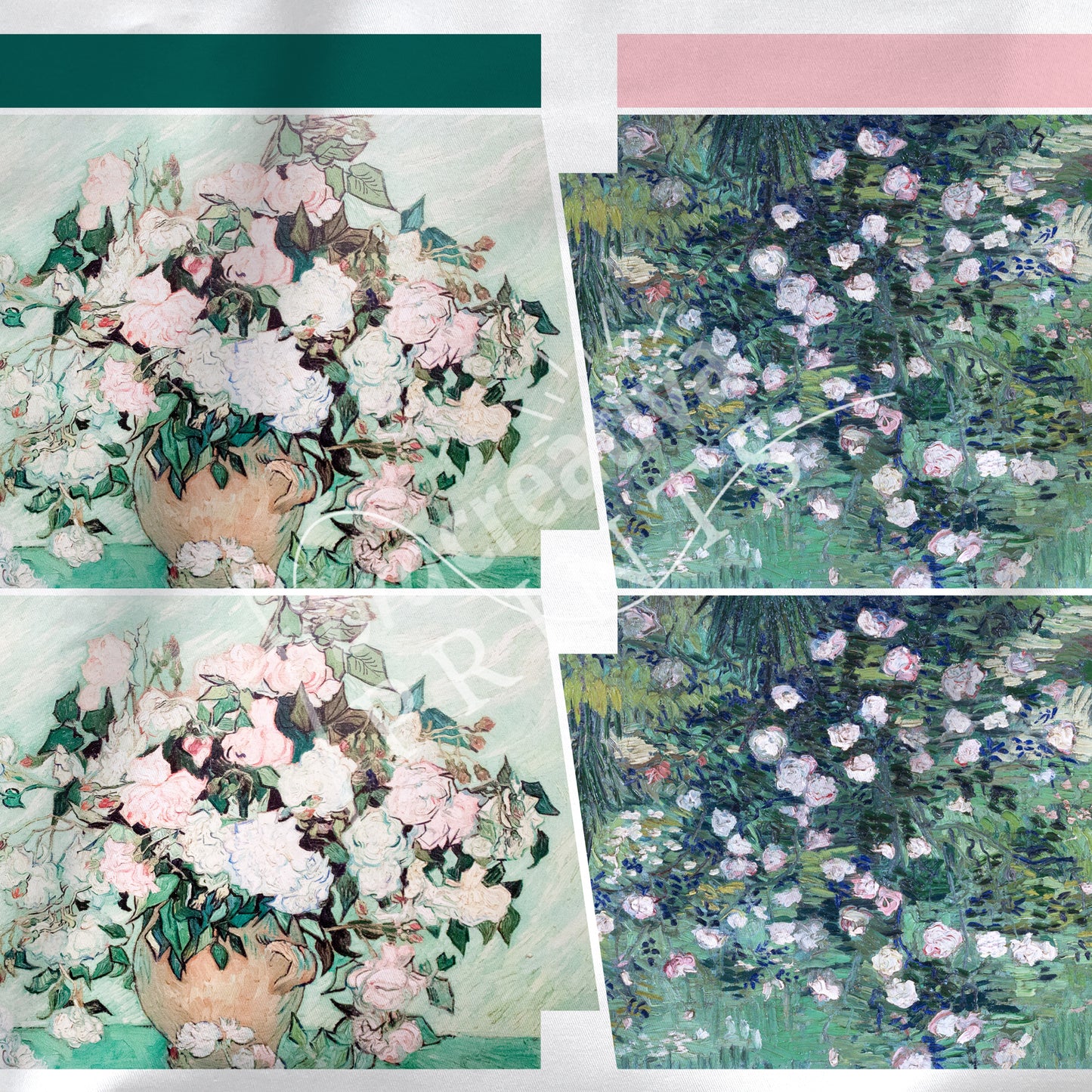 Kit couture pochette zippée Roses de Van Gogh