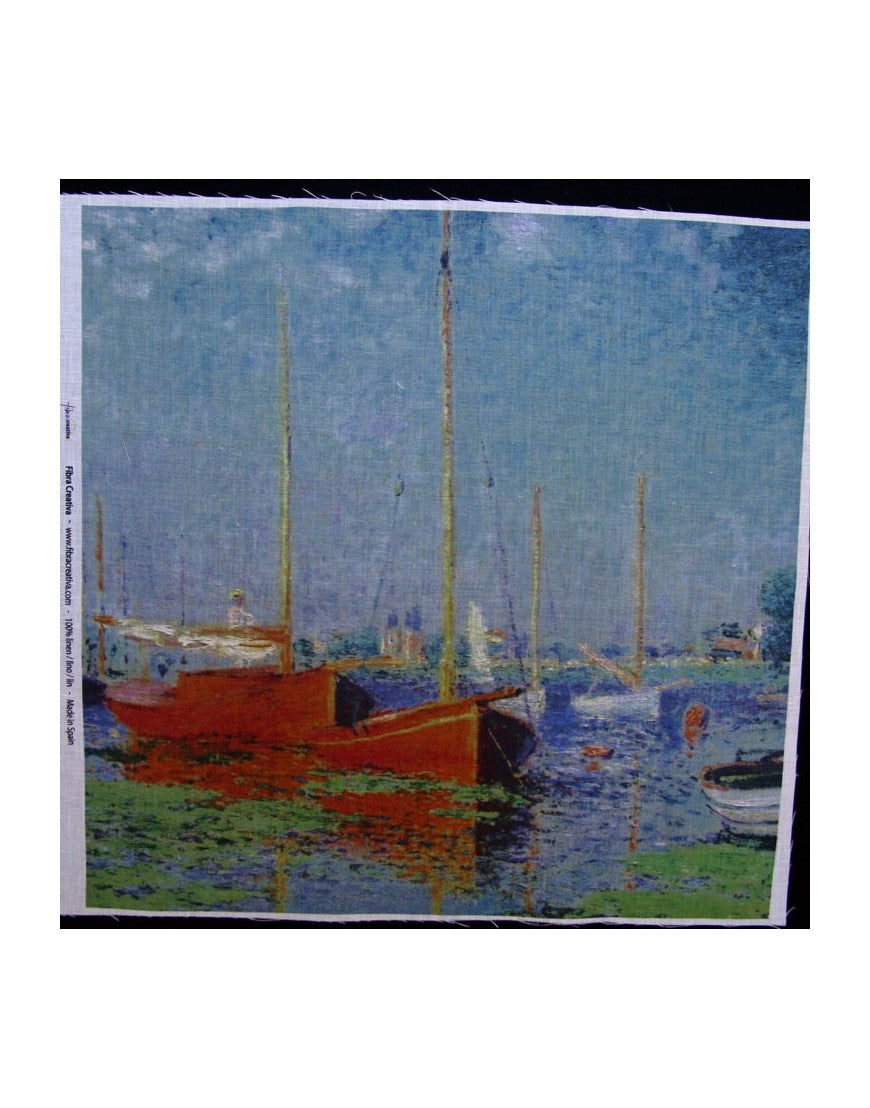 Tela de lino estampada obra de arte Monet Renoir Van Gogh - 45x45 cm