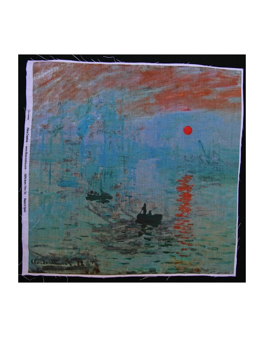 Tela de lino estampada obra de arte Monet Renoir Van Gogh - 45x45 cm