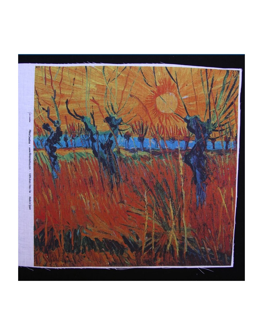 Tela de lino estampada obra de arte Monet Renoir Van Gogh - 45x45 cm