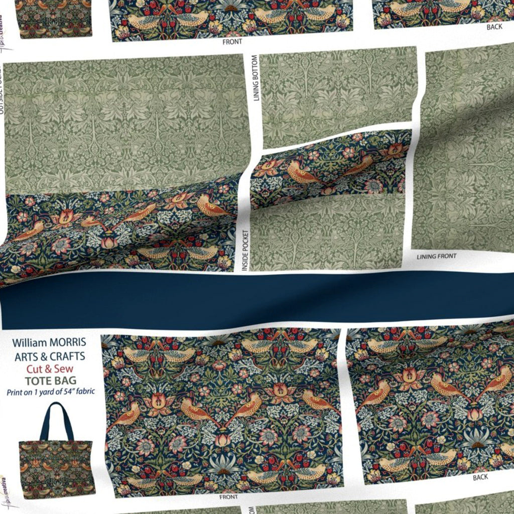 kit couture sac cabas imprimé William Morris Voleur de cerises et acanthes