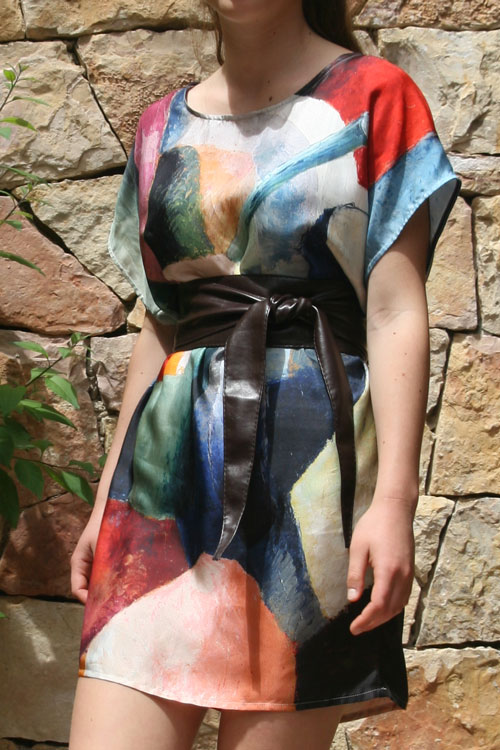 Silk dress original print Fibra Creativa