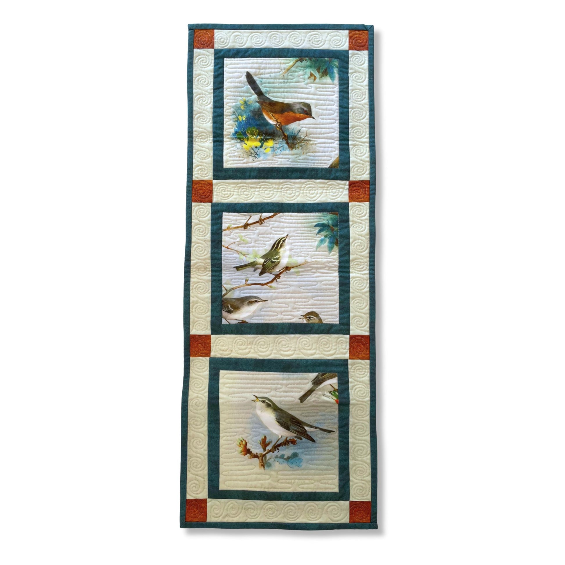 kit patchwork débutant facile à coudre chemin de table aux oiseaux piécé