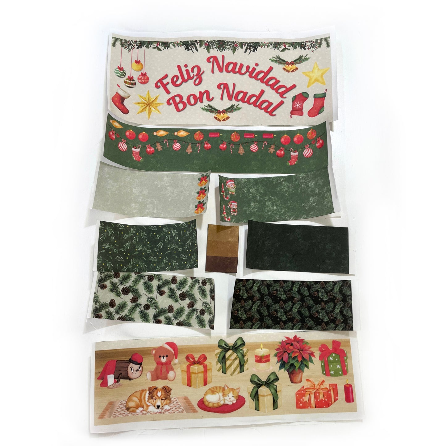 Kit patchwork appliqué Sapin Joyeux Noël collage en tissu débutants