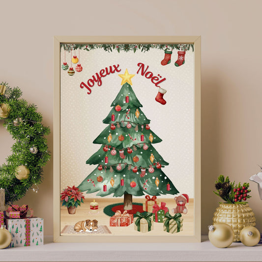 Kit patchwork appliqué Sapin Joyeux Noël collage en tissu débutants