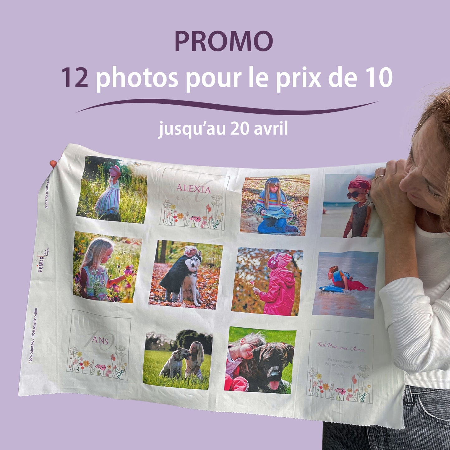 Impression de photos sur tissu pour patchwork – panneau personnalisé