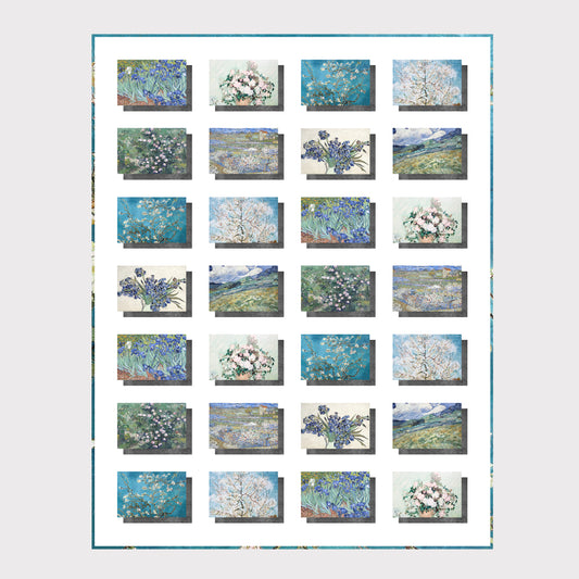 Kit patchwork couverture fleurie de Vincent Van Gogh en coton bio