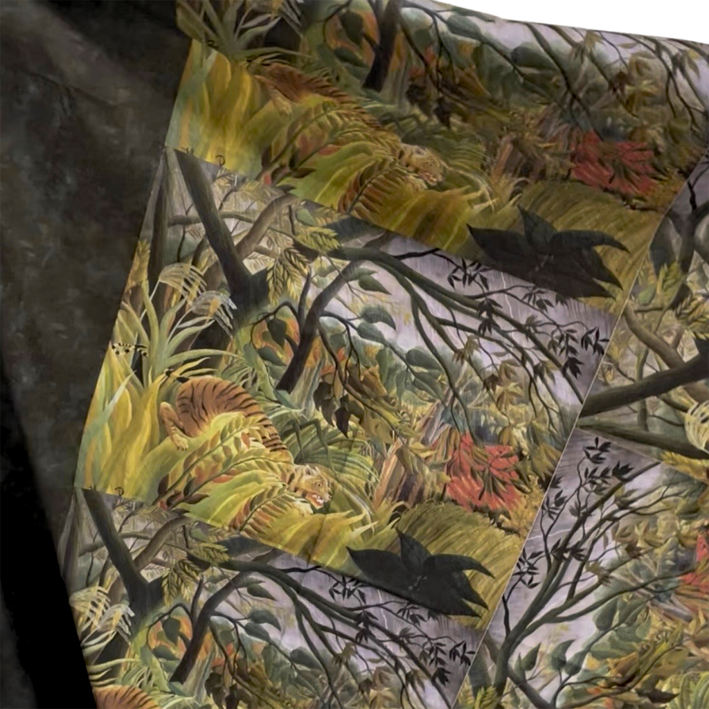 Kit patchwork One Block Wonder quilt Tigre dans la Jungle hexagones vert jaune