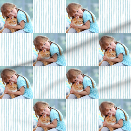 Photo and stripes fabric — personalized by the meter