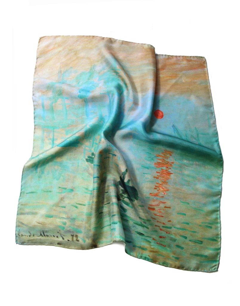 foulard en soie rrproduction impression au Soleil levant de Claude Monet