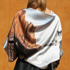Versatile satin silk scarf