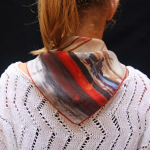Small square silk scarf printed on demand
