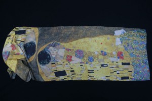 foulard de soie Klimt le baiser impression haute définition