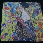 Klimt Silk scarf Lady with a fan - Fibra Creativa