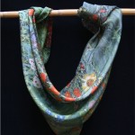 Klimt silk scarf "Sunflower garden"