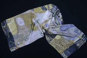 Fular de seda Klimt hydra estampado de calidad Fibra Creativa