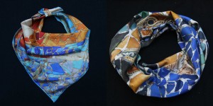 Silk circle scarf mosaic pattern