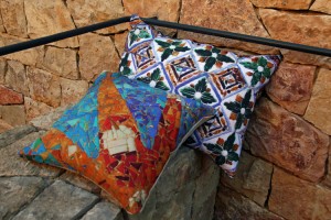 Fibra Creativa linen cushions mosaic print
