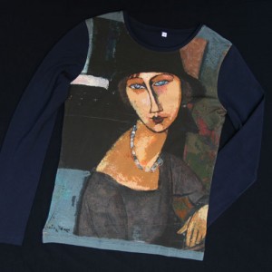 T-shirt allover Modigliani print long sleeve