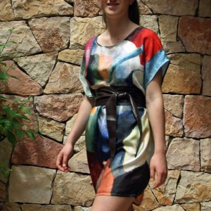 Fibra Creativa printed silk dress
