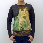 T-shirt imprimé d'unportrait de cheval Toulouse-Lautrec.