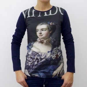 Camiseta algodón manga larga estampada reproducción retrato Fibra Creativa