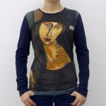 T-shirt imprimé portrait Modigiliani coton manches longues Fibra Creativa