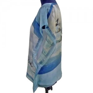 silk poncho in light silk gauze - Fibra Creativa
