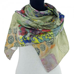 Klimt portrait of Ria Munk silk scarf