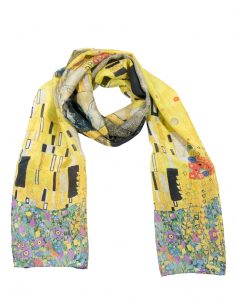 foulard Klimt Le Baiser soie naturelle 45x180cm