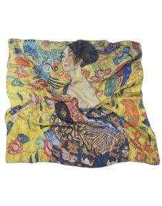 Foulard Gustav Klimt Dame à l'éventail 100% soie