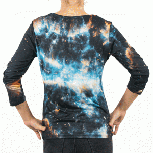 Blue Galaxy viscose T-shirt. Planetary nebula NGC 5189.