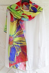 Florence Hirth silk scarf Lyrio Cosmos